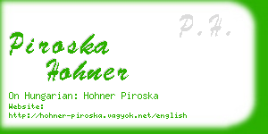 piroska hohner business card